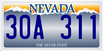 NV license plate 30A311