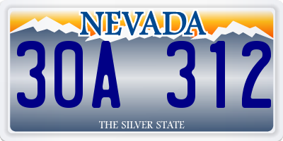 NV license plate 30A312