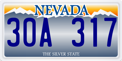 NV license plate 30A317