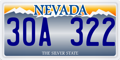 NV license plate 30A322