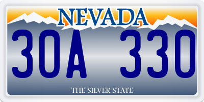 NV license plate 30A330