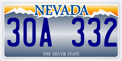 NV license plate 30A332