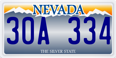 NV license plate 30A334