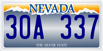 NV license plate 30A337