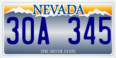 NV license plate 30A345