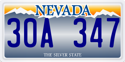 NV license plate 30A347