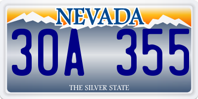 NV license plate 30A355