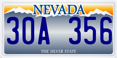 NV license plate 30A356