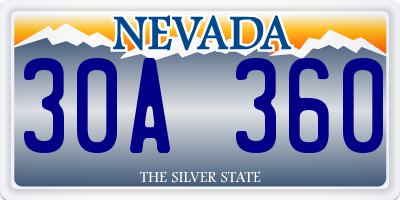 NV license plate 30A360