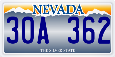 NV license plate 30A362