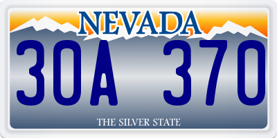 NV license plate 30A370