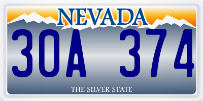 NV license plate 30A374