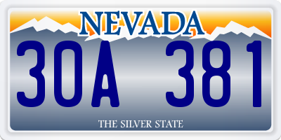NV license plate 30A381