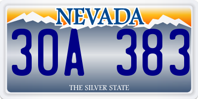 NV license plate 30A383