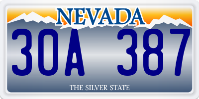 NV license plate 30A387