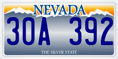 NV license plate 30A392