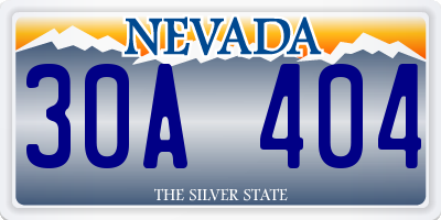 NV license plate 30A404