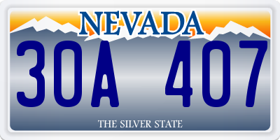 NV license plate 30A407