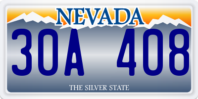 NV license plate 30A408