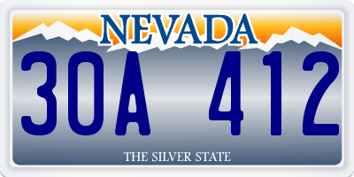 NV license plate 30A412