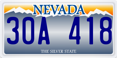NV license plate 30A418