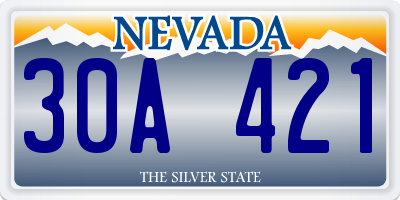 NV license plate 30A421