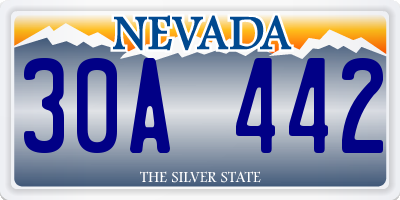 NV license plate 30A442
