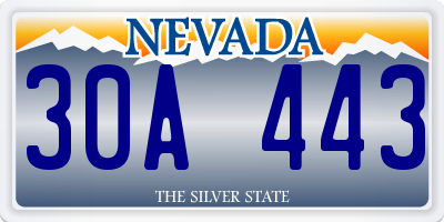 NV license plate 30A443