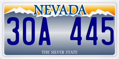 NV license plate 30A445