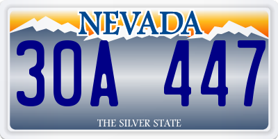 NV license plate 30A447