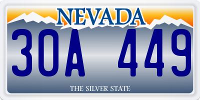 NV license plate 30A449