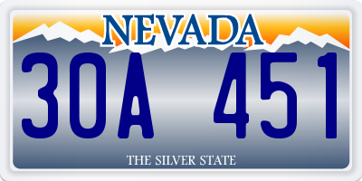 NV license plate 30A451