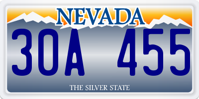 NV license plate 30A455
