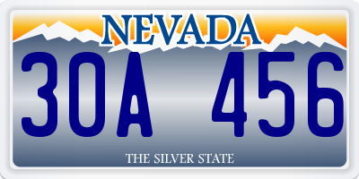 NV license plate 30A456