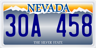 NV license plate 30A458