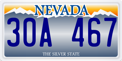 NV license plate 30A467
