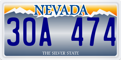NV license plate 30A474