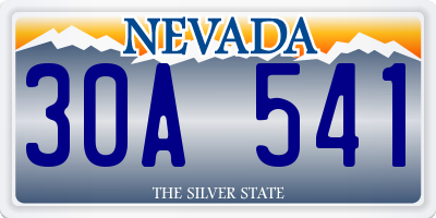 NV license plate 30A541