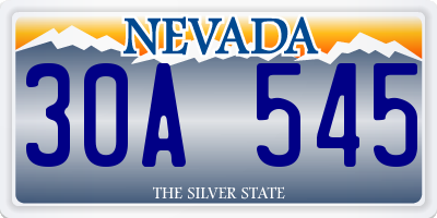 NV license plate 30A545
