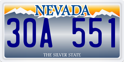 NV license plate 30A551