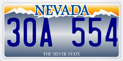 NV license plate 30A554