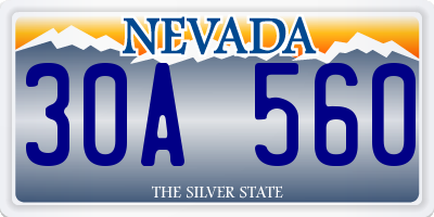 NV license plate 30A560