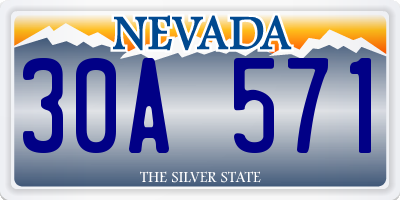 NV license plate 30A571