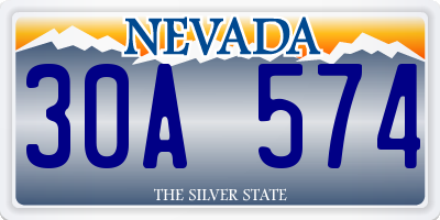 NV license plate 30A574