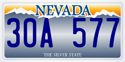 NV license plate 30A577