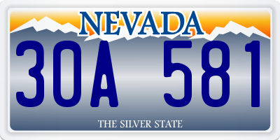 NV license plate 30A581