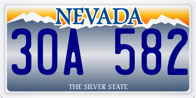 NV license plate 30A582