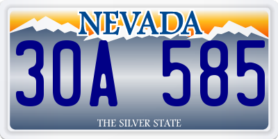 NV license plate 30A585