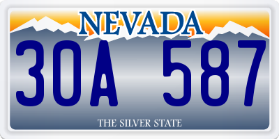 NV license plate 30A587