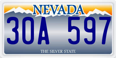 NV license plate 30A597